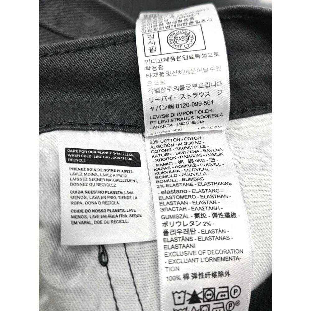Levi's Men's 514 Straight Fit Cotton Twill Pant Dark Gray Stretch Size 36x29